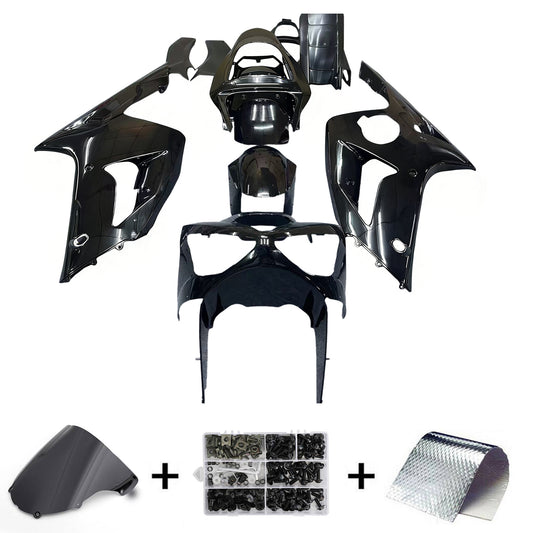 Amotopart 2003-2004 Kawasaki ZX6R 636 kit di rivestimento nero con logo rosa