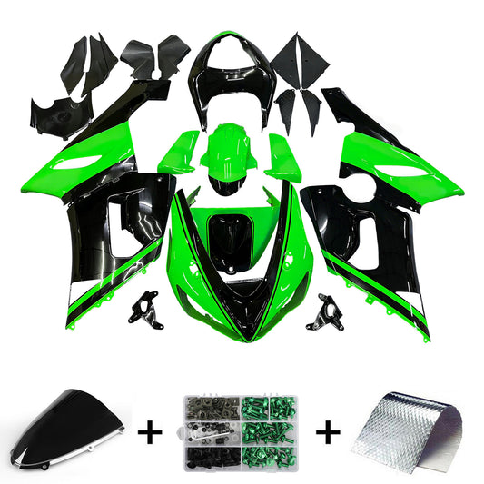 Carene 2005-2006 Kawasaki ZX6R 636 Verde Nero Kawasaki Racing Generico