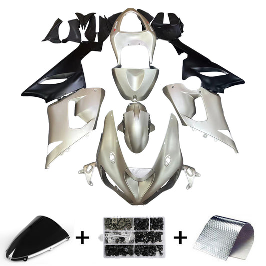 Carene 2005-2006 Kawasaki ZX6R 636 Matte Silver & Black Ninja Generic