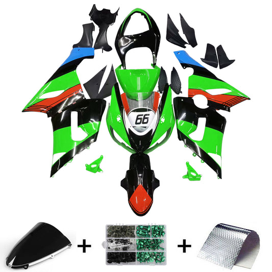 Amotopart Kawasaki 2005-2006 ZX6R 636 Kit di rivestimento colorato nero