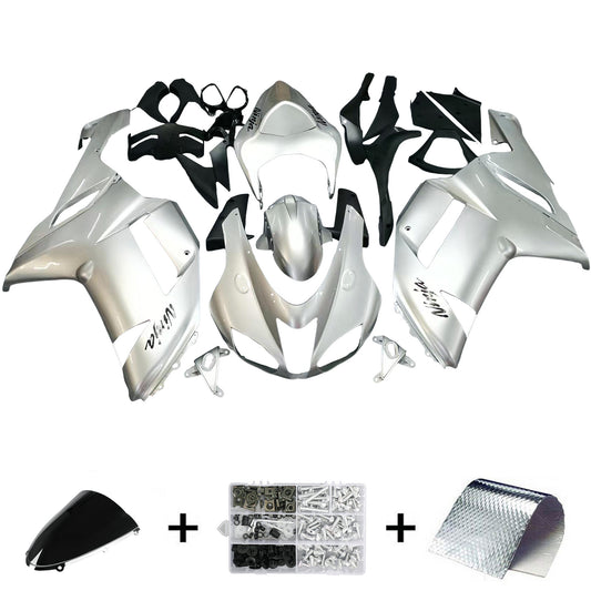Carene 2007-2008 Kawasaki ZX6R ZX636 Silver Ninja Racing Generico