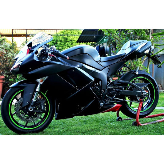 Amotopart Kawasaki 2007-2008 ZX6R 636 Kit di stagno loghi bianchi neri