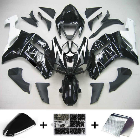 Amotopart Kawasaki 2007-2008 ZX6R 636 nero con bianco