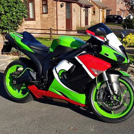 Amotopart Kawasaki 2007-2008 ZX6R 636 Kit di paura rosso verde