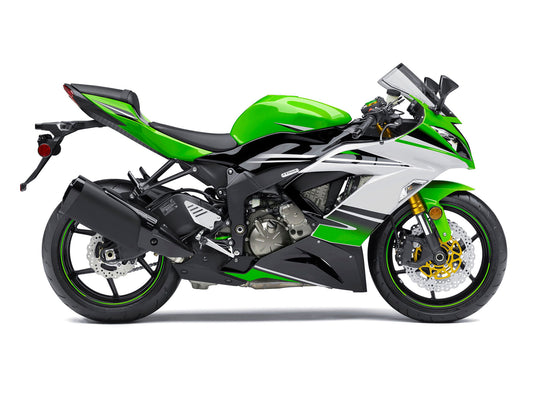 Amotopart 2013-2018 Kawasaki ZX6R Cladding Green & Black Kit