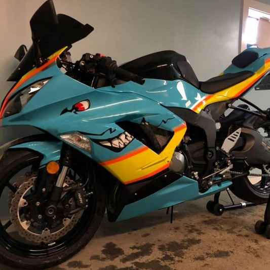 Amotopart Kawasaki 2013-2018 ZX6R 636 Kit trigger blu squalo