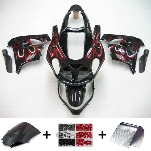Amotopart Kawasaki ZX9R 2000-2001 kit di rivestimento rosso nero