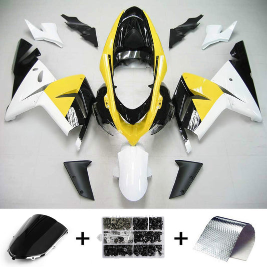 Amotopart Kawasaki 2004-2005 ZX10R Bianco nero? Kit di ciclo giallo