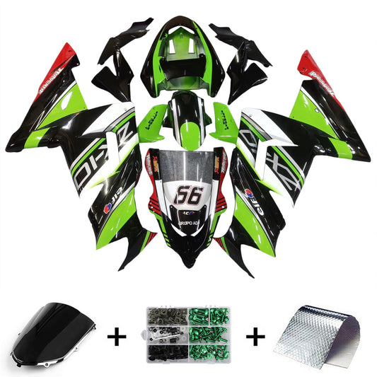Amotopart Kawasaki 2004-2005 ZX10R KIT GREEN BLIANCO VERDE GREEN