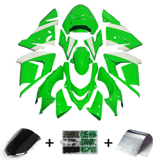 Amotopart Kawasaki 2004-2005 kit di carenatura verde bianco ZX10R