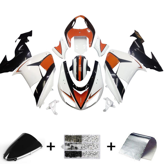 Amotopart Kawasaki ZX10R 2006-2007 kit di carenatura arancione bianco