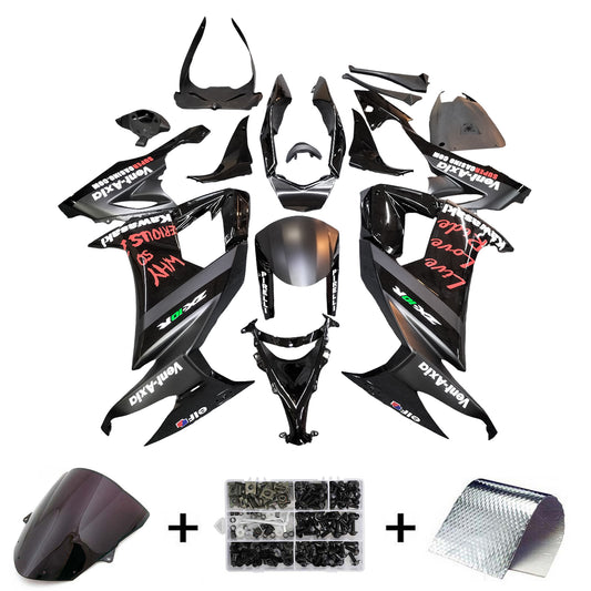 Amotopart Kawasaki ZX10R 2008-2010 Black con kit di vendita logo