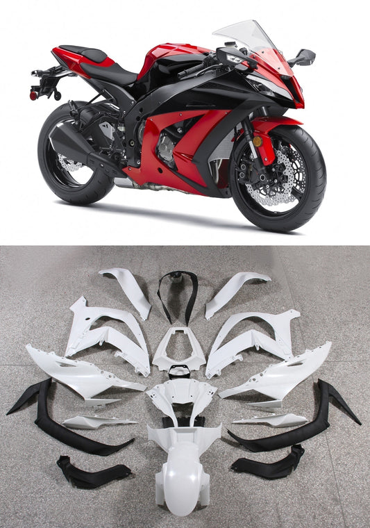 Per Ninja ZX10R 2011-2015 Rosso Carrozzeria Carenatura ABS Stampato Ad Iniezione Plastica Set 4 # Generico