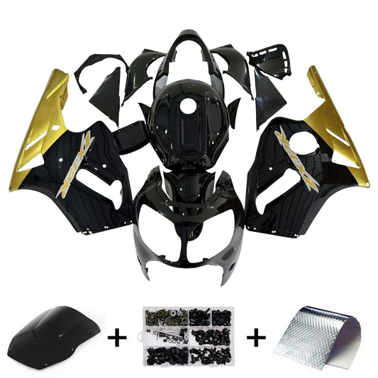 Amotopart 2000-2001 Kawasaki ZX12R Cladding Black & Gold Kit