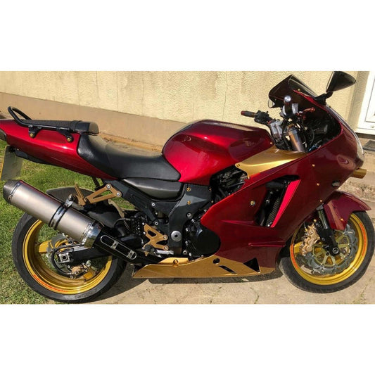 Amotopart Kawasaki 2000-2001 ZX12R Red Golden Fearing Kit