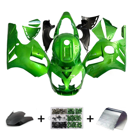 Per Ninja ZX12R 2002-2005 Green Metallic Carrozzeria Carenatura ABS Stampato ad iniezione Plastica Set 4 # Generico