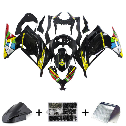 Amotopart Kawasaki 2013-2017 EX300/NINJA300 Kit di rivestimento colorato nero