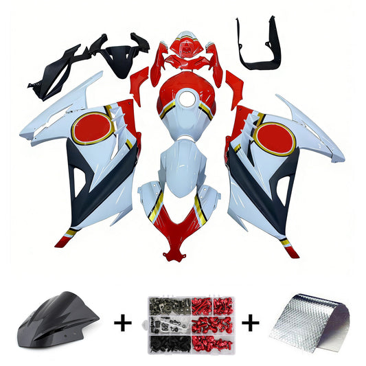 Amotopart Kawasaki EX300/Ninja300 2013-2017 Kit carena Carrozzeria Plastica ABS