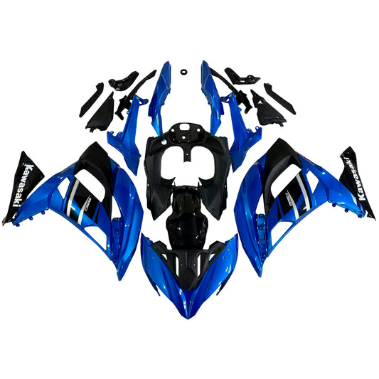 Amotopart Kawasaki ER6F/NINJA650R 2017-2019 kit di carenatura blu lucida