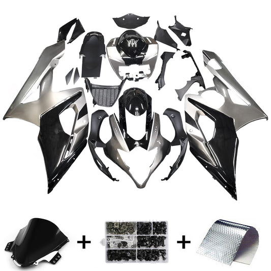 Amotopart 2005-2006 Suzuki GSXR1000 Cladding G-Black & Sliver Kit