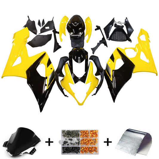Amotopart 2005-2006 Suzuki GSXR1000 Cladding Yellow & Black Kit