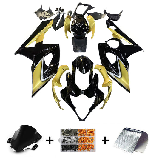 Amotopart 2005-2006 Suzuki GSXR1000 Cladding Black & Gold Kit