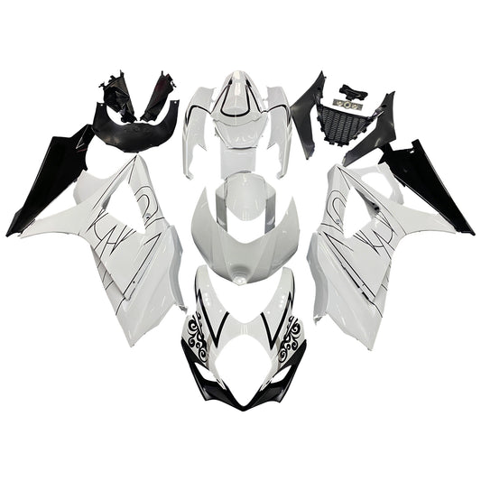 Carene 2007-2008 Suzuki GSXR 1000 Bianco Nero Alstare Generico
