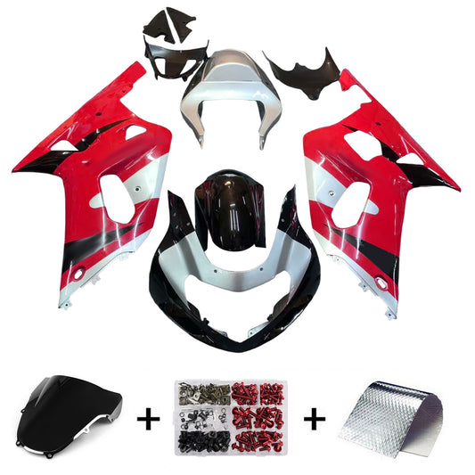 Carene 2001-2003 Suzuki GSXR 750 Rosso Argento Nero GSXR Racing Generico