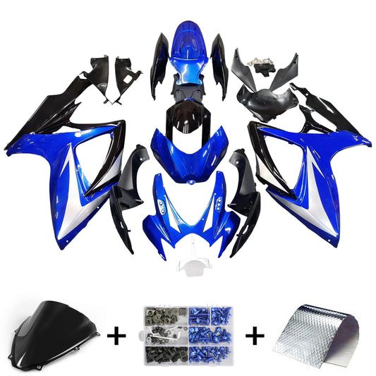 Amotopart 2006-2007 GSXR600750 Suzuki Cladding Blue & Black Kit