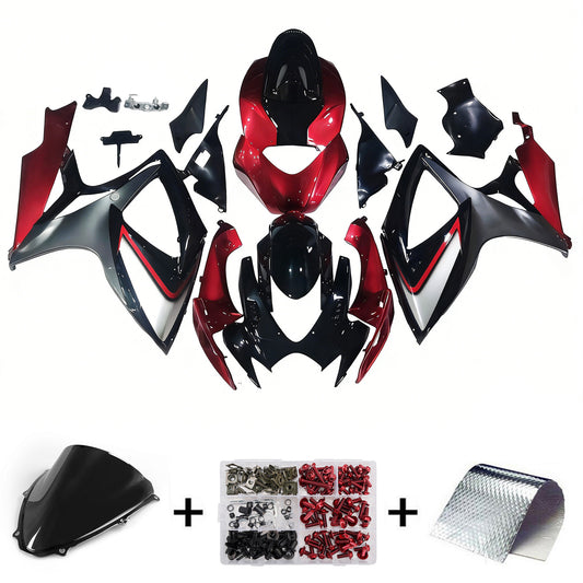 Carene 2006-2007 Suzuki GSXR 600 750 Rosso Argento Nero GSXR Racing Generico