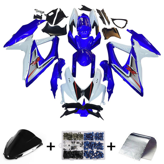 Amotopart 2008-2010 GSXR600750 SUZUKI DISGUISE WHITE & BLUE KIT
