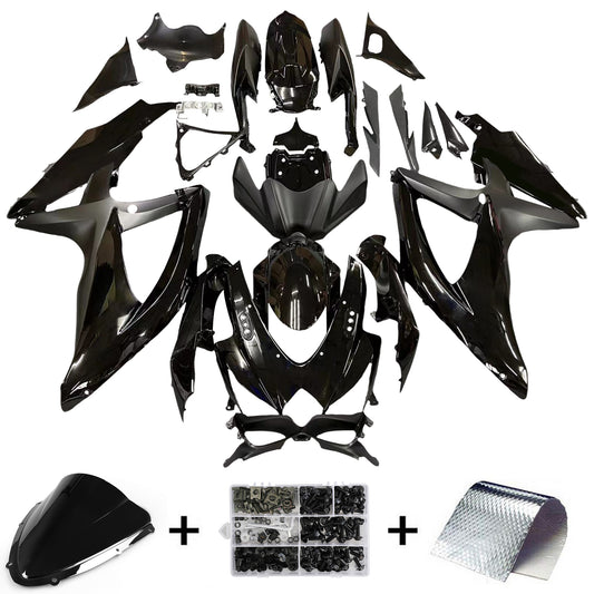 Carene 2008-2010 Suzuki GSXR 600 750 All Black Suzuki Generic