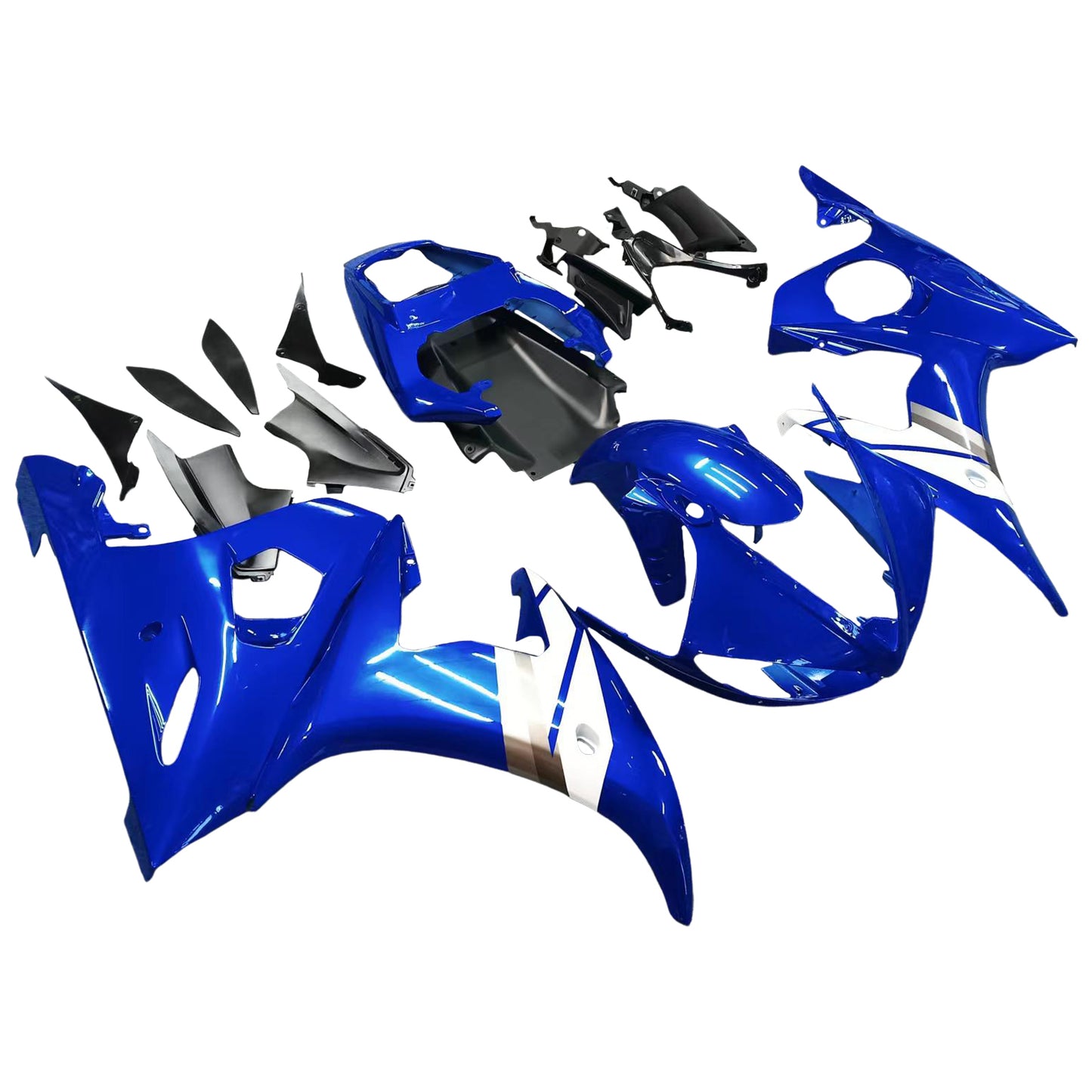 Amotopart 2005 Yamaha YZF-R6 Cladding Blue White Kit