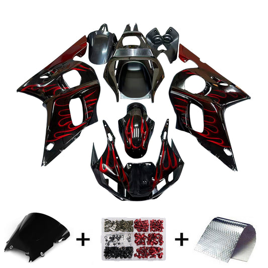 Carenaturer 1998-2002 Yamaha YZF-R6 Black & Red Flame R6 Racing Generico
