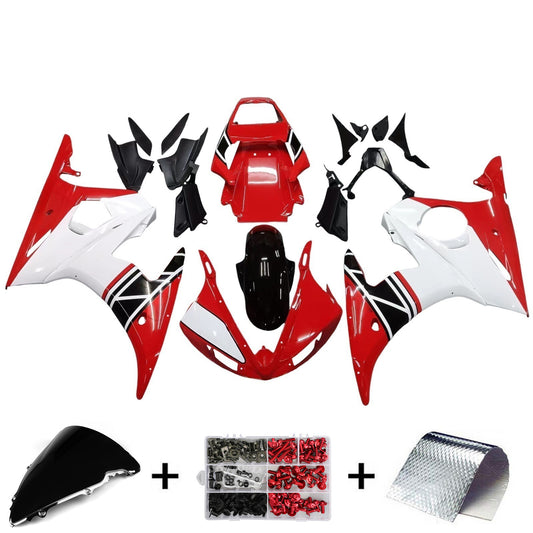 Amotopart 2003-2004 Yamaha R6 e 2006-2009 YZF R6s Cladding White & Black Kit