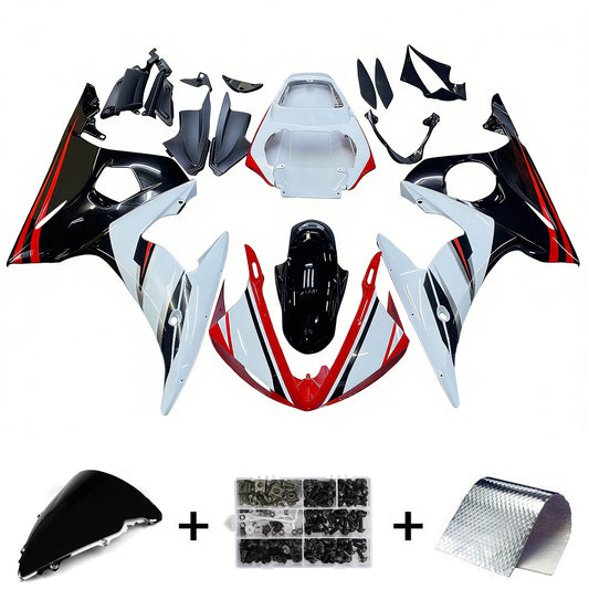 Amotopart 2003-2004 Yamaha YZF 600 R6 e 2006-2009 YZF R6S Kit di paura rosso nero bianco