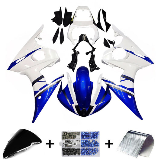 Amotopart 2005 Yamaha R6 Disguisci bianco e kit di colori blu