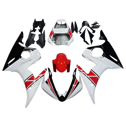 Amotopart Yamaha 2005 YZF 600 R6 Kit di carenatura nero bianco