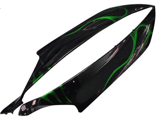 Carene 2006-2007 Yamaha YZF-R6 Black & Green Flame R6 Generico