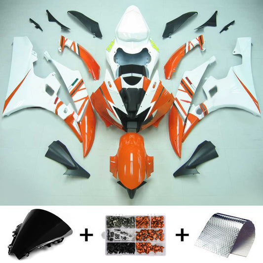 Amotopart Yamaha 2006-2007 YZF 600 R6 Kit di paura bianco arancione