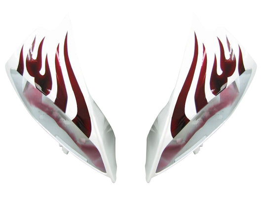 Carene 2008-2016 Yamaha YZF-R6 White & Red Flame R6 Racing Generico