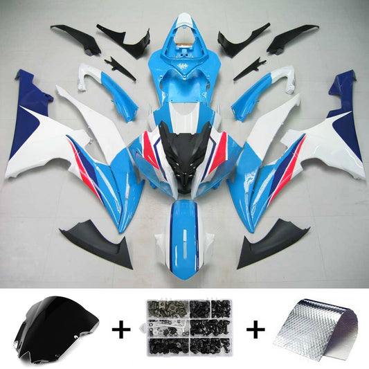 Amotopart Yamaha 2008-2016 YZF 600 R6 Kit di spostamento bianco blu