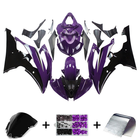 Amotopart Yamaha 2008-2016 YZF 600 R6 Kit di paura viola nero