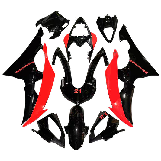 Amotopart Yamaha 2008-2016 YZF 600 R6 Kit di rivestimento rosso nero