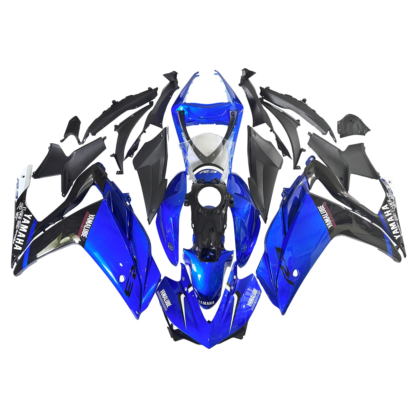 Amotopart Sales Ski Yamaha 2014-2018 YZF R3 e 2015-2017 YZF R25 Kit di rivestimento nero blu