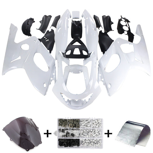 Amotopart Yamaha 1996-2007 YZF 600R Thundercat Kit di carenatura bianca nera