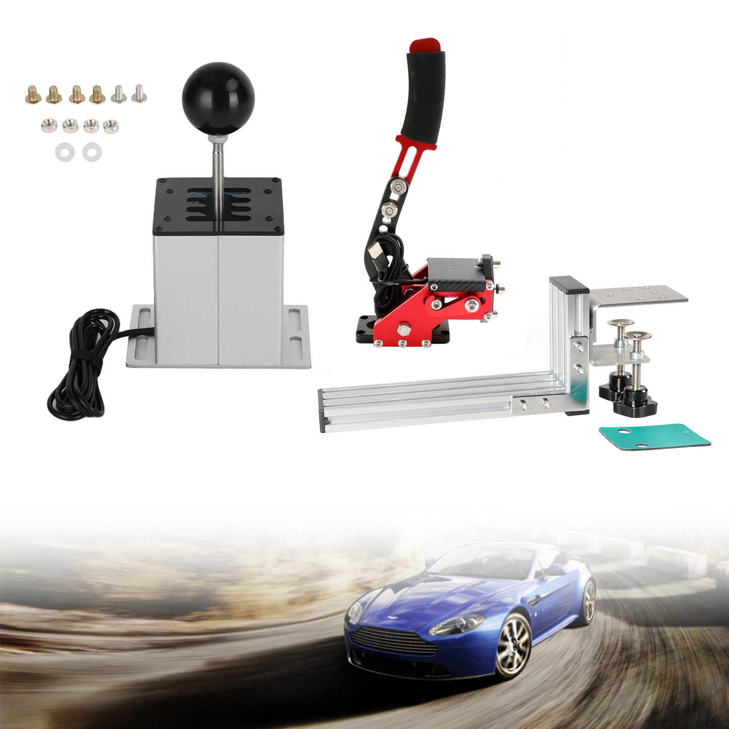 Freno a mano USB con clip a L e leva del cambio ad H per Thrustmaster T300RS/GT Racing Game