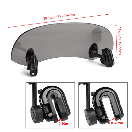 Clip regolabile per motocicletta su estensione del parabrezza Spoiler Deflettore d"aria grigio generico