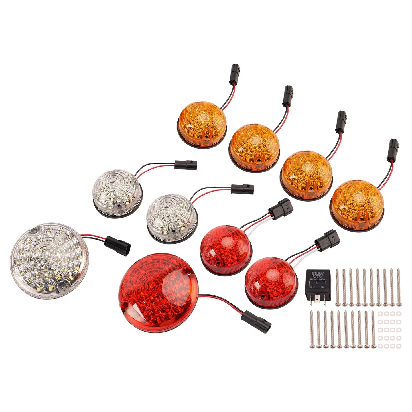Kit di 10 luci diurne a LED colorate DRL (Drill, Fendinebbia e Luci Posteriori) per Land Rover Defender 90/110 (1983-1990)