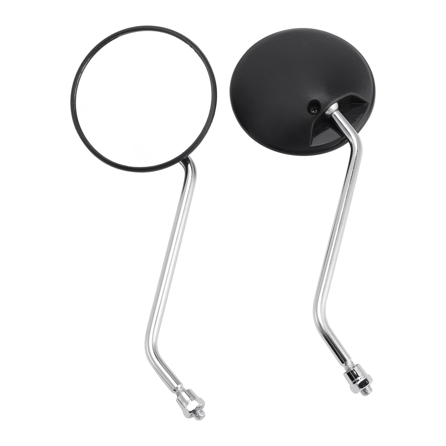 Coppia Specchietti Rotondi Neri Per Piaggio Vespa Scooter Ciclomotore 8mm Universale
